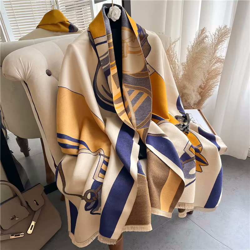 MEARNA Horse Design Cashmere Blend Pashmina/Shawl - 180 x 65 cms