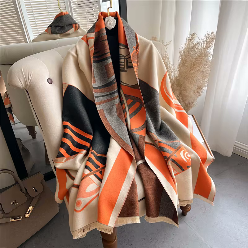 MEARNA Horse Design Cashmere Blend Pashmina/Shawl - 180 x 65 cms