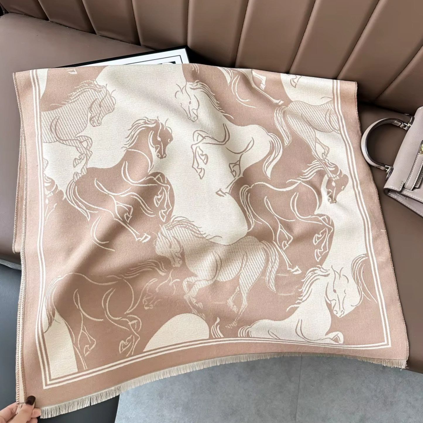 MELISSA Horse design, Cashmere Blend Pashmina/Shawl - 180 x 65 cms