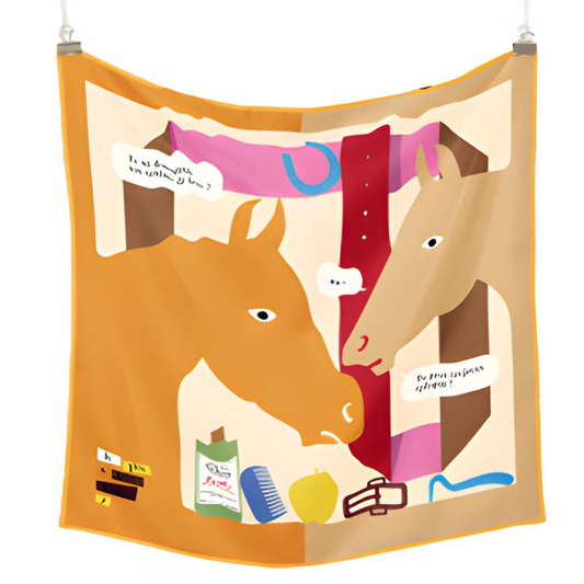 MOLLY Horse Design Twill Scarf - 53 x 53 cms