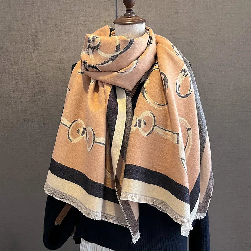 NOLA Horse Design, Cashmere Blend Pashmina/Shawl - 180 x 65 cms
