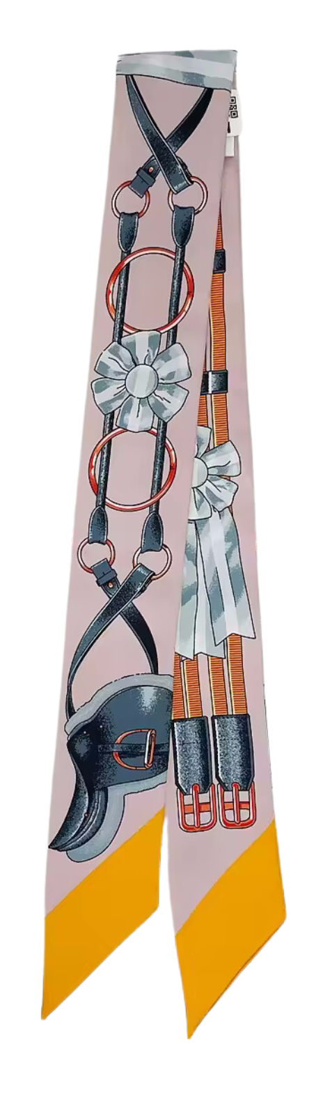 ORLANDO Horse Design Twilly Scarf, Hair or Handbag Tie - 85 x 5 cms PURE SILK