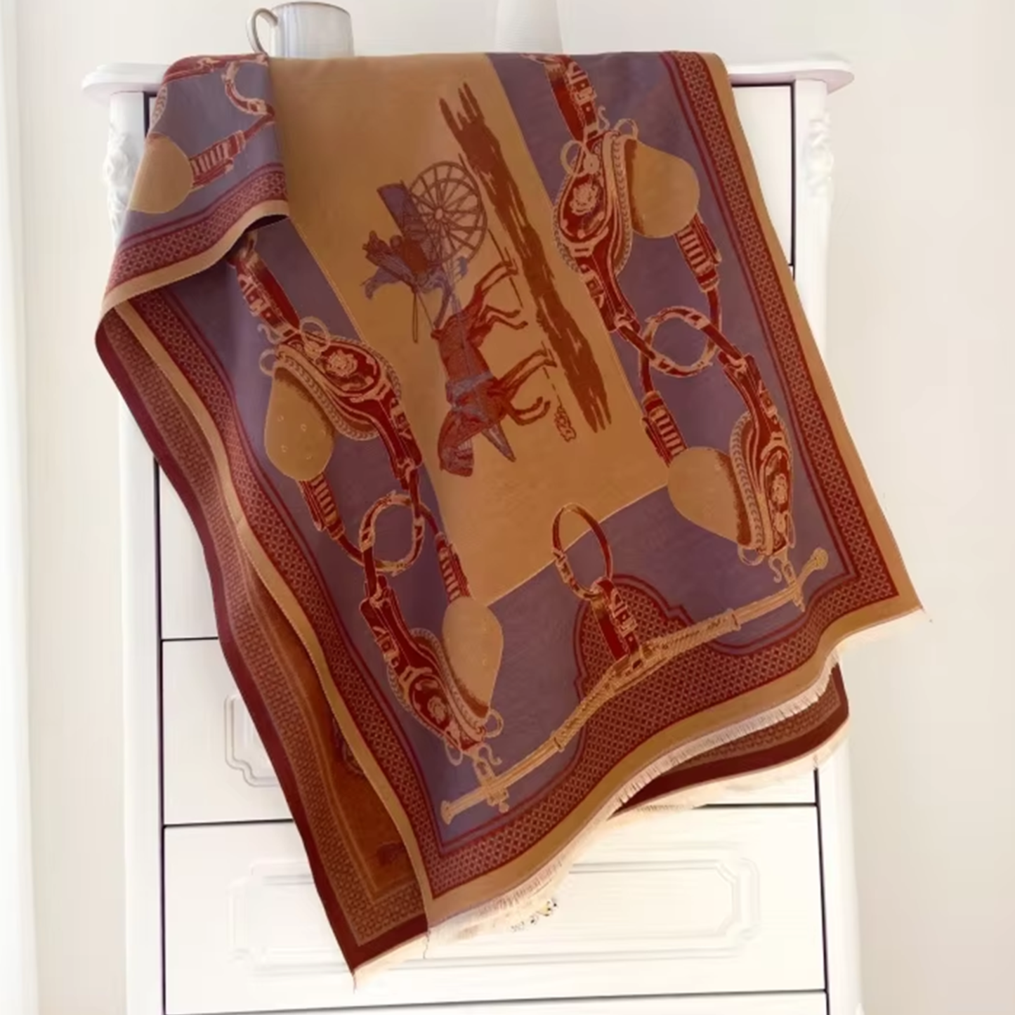 PAIGE Horse Design Cashmere Blend Pashmina/Shawl - 180 x 65 cms