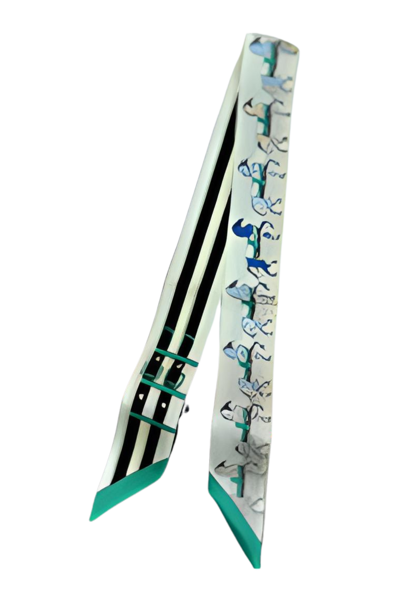 PAULETTE Horse Design Twilly Scarf, Hair or Handbag Tie - 85 x 5 cms