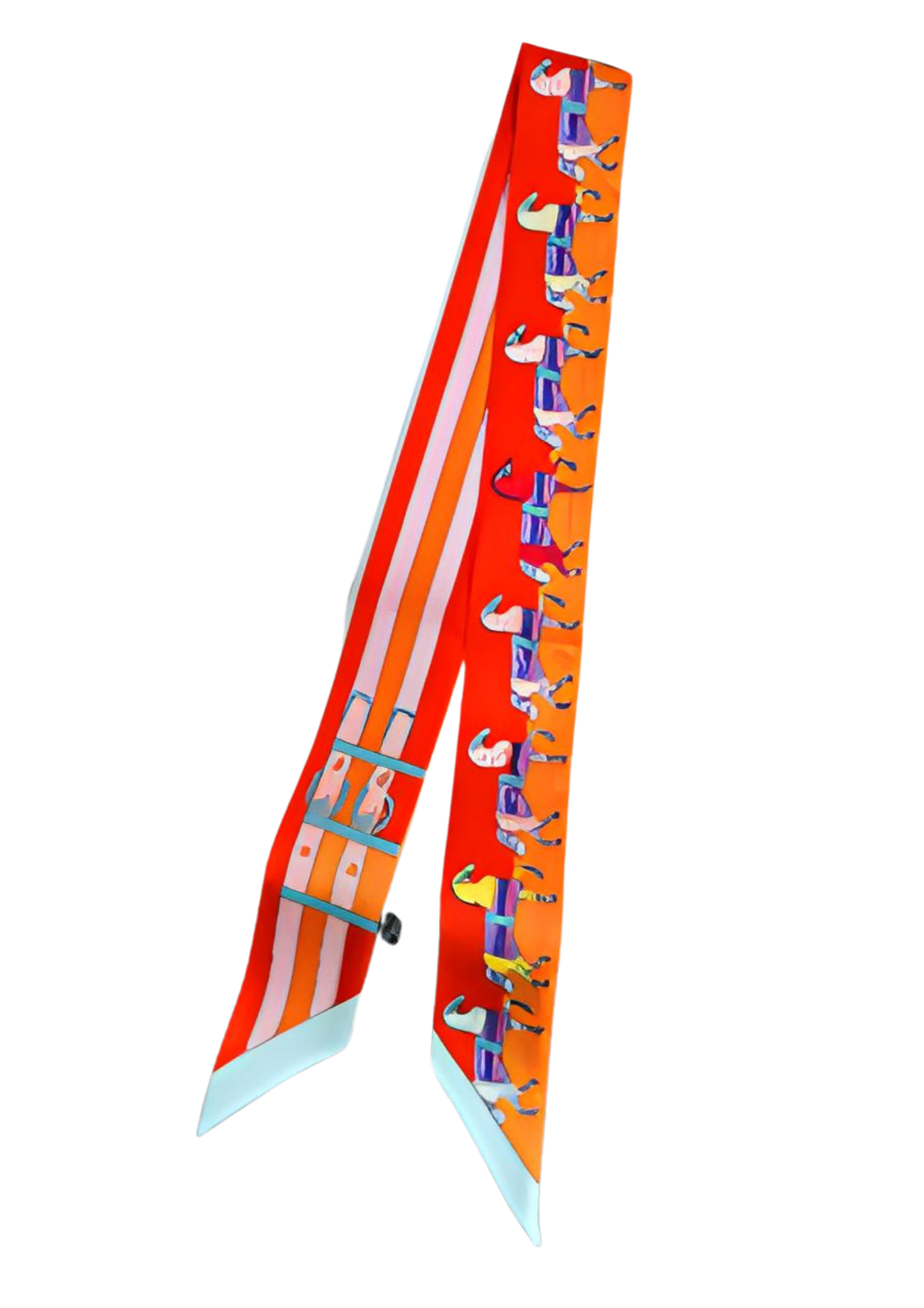 PAULETTE Horse Design Twilly Scarf, Hair or Handbag Tie - 85 x 5 cms