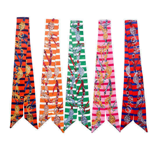 PERONI Horse Design Twilly Scarf, Hair or Handbag Tie - 85 x 5 cms