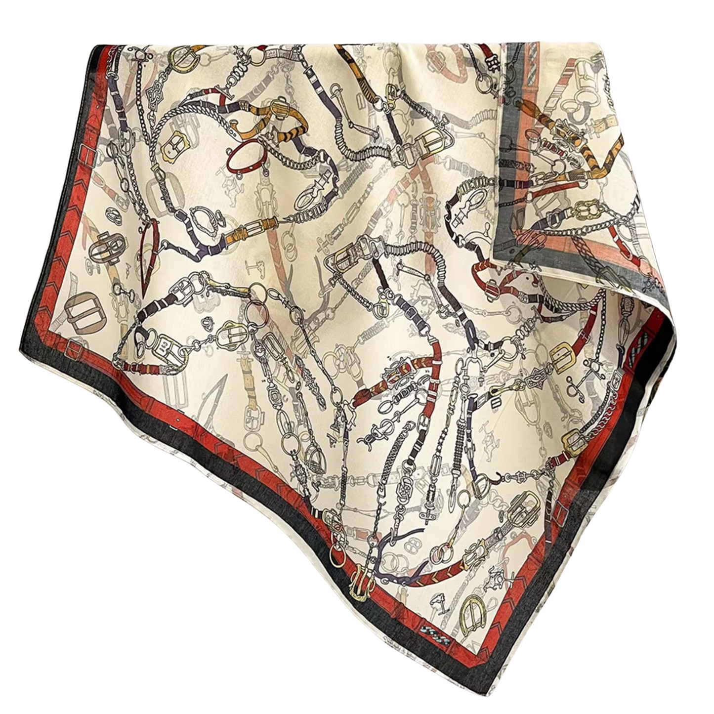 PETA Horse Design, Cotton/Linen Look, Twill Scarf - 70 x 70 cms