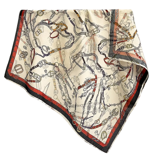 PETA Horse Design, Cotton/Linen Look, Twill Scarf - 70 x 70 cms