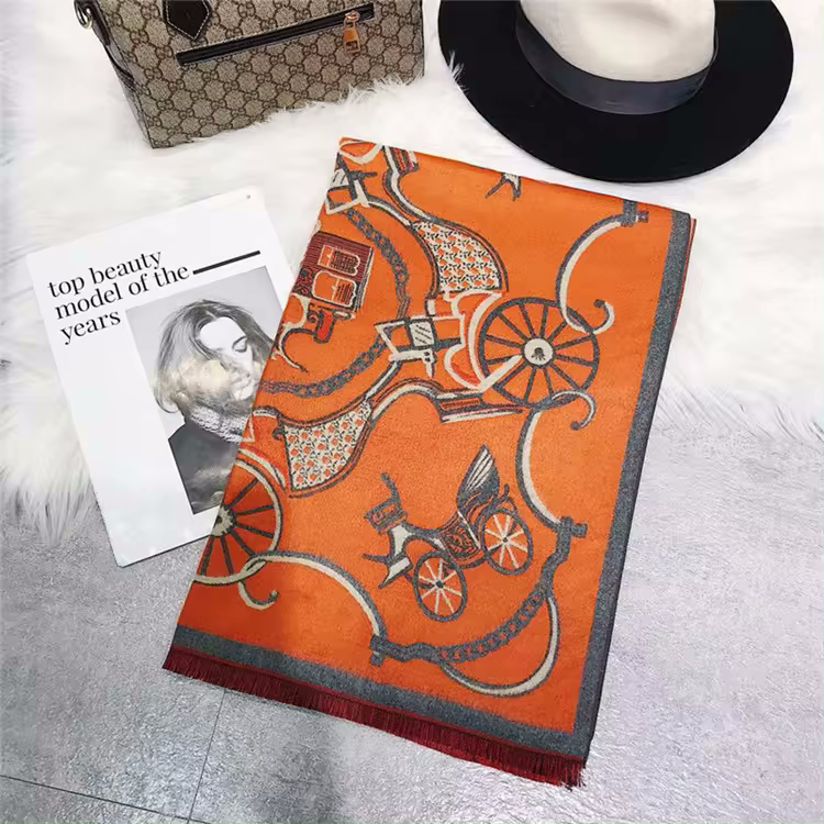 PIRJO Horse Design Cashmere Blend Pashmina/Shawl - 180 x 65 cms