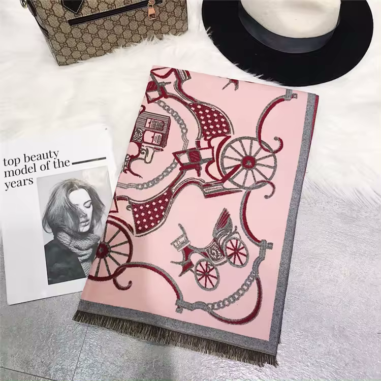 PIRJO Horse Design Cashmere Blend Pashmina/Shawl - 180 x 65 cms