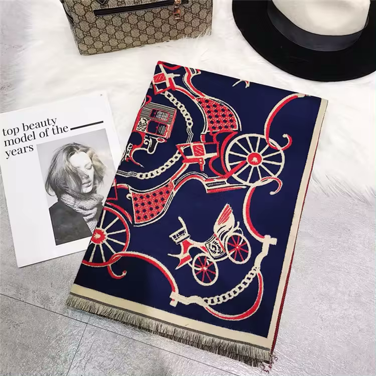 PIRJO Horse Design Cashmere Blend Pashmina/Shawl - 180 x 65 cms