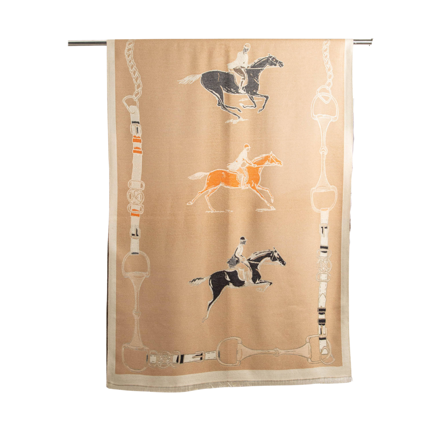 POPPY Horse Design, Cashmere Blend Pashmina/Shawl - 180 x 65 cms