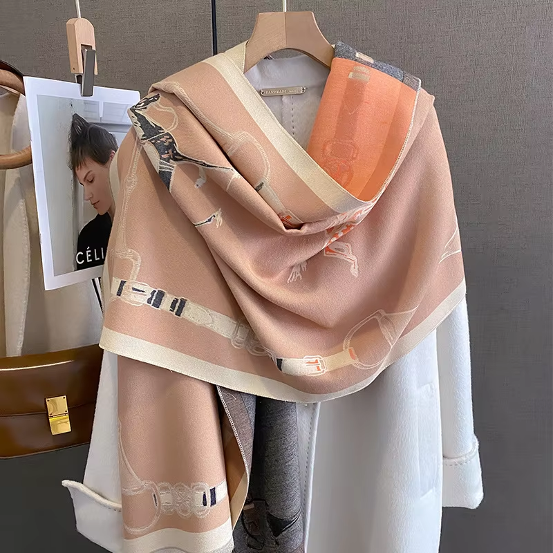 POPPY Horse Design, Cashmere Blend Pashmina/Shawl - 180 x 65 cms