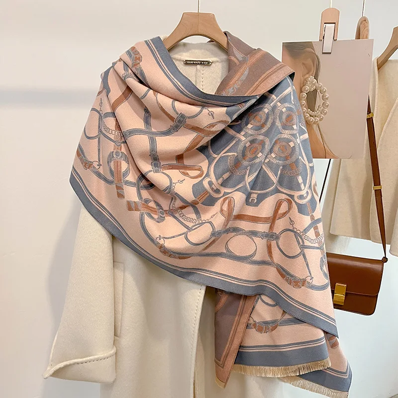 PORTIA Horse Design, Cashmere Blend Pashmina/Shawl - 180 x 65 cms