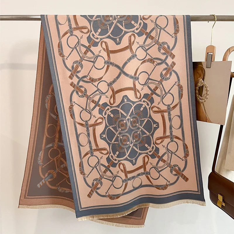 PORTIA Horse Design, Cashmere Blend Pashmina/Shawl - 180 x 65 cms