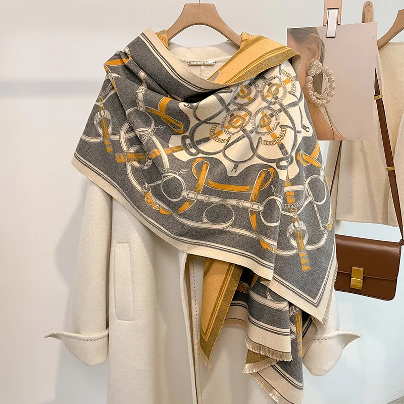 PORTIA Horse Design, Cashmere Blend Pashmina/Shawl - 180 x 65 cms