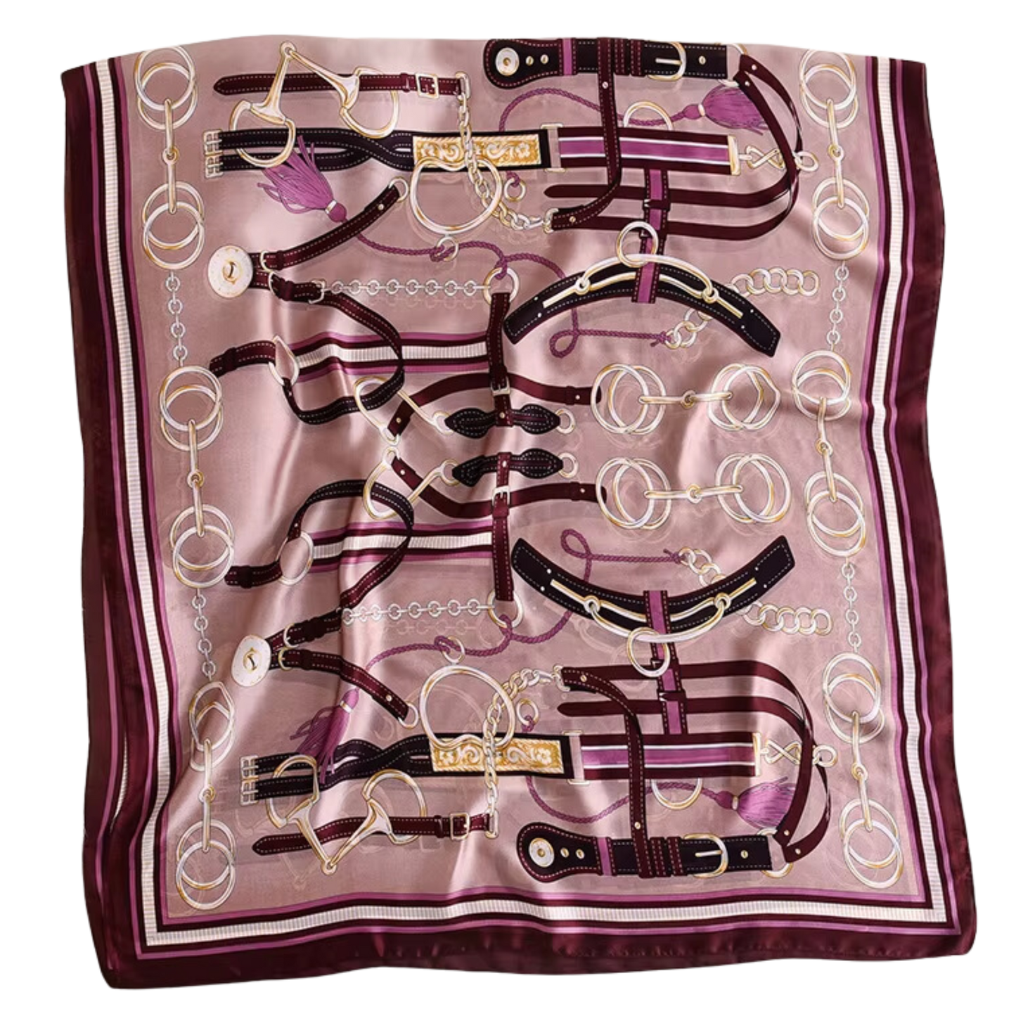 PRESLEY Horse Design, Man-Made Silk Chiffon Scarf - 180 x 90 cms