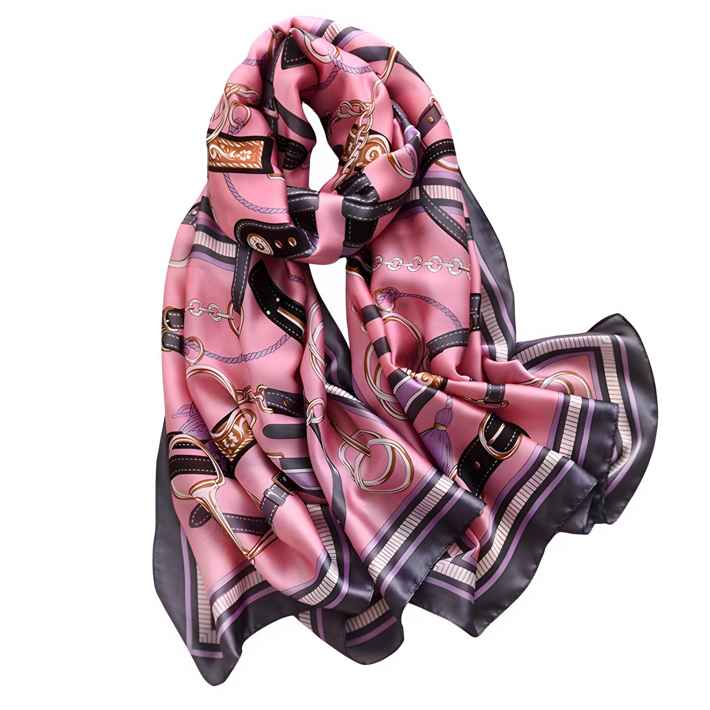 PRESLEY Horse Design, Man-Made Silk Chiffon Scarf - 180 x 90 cms