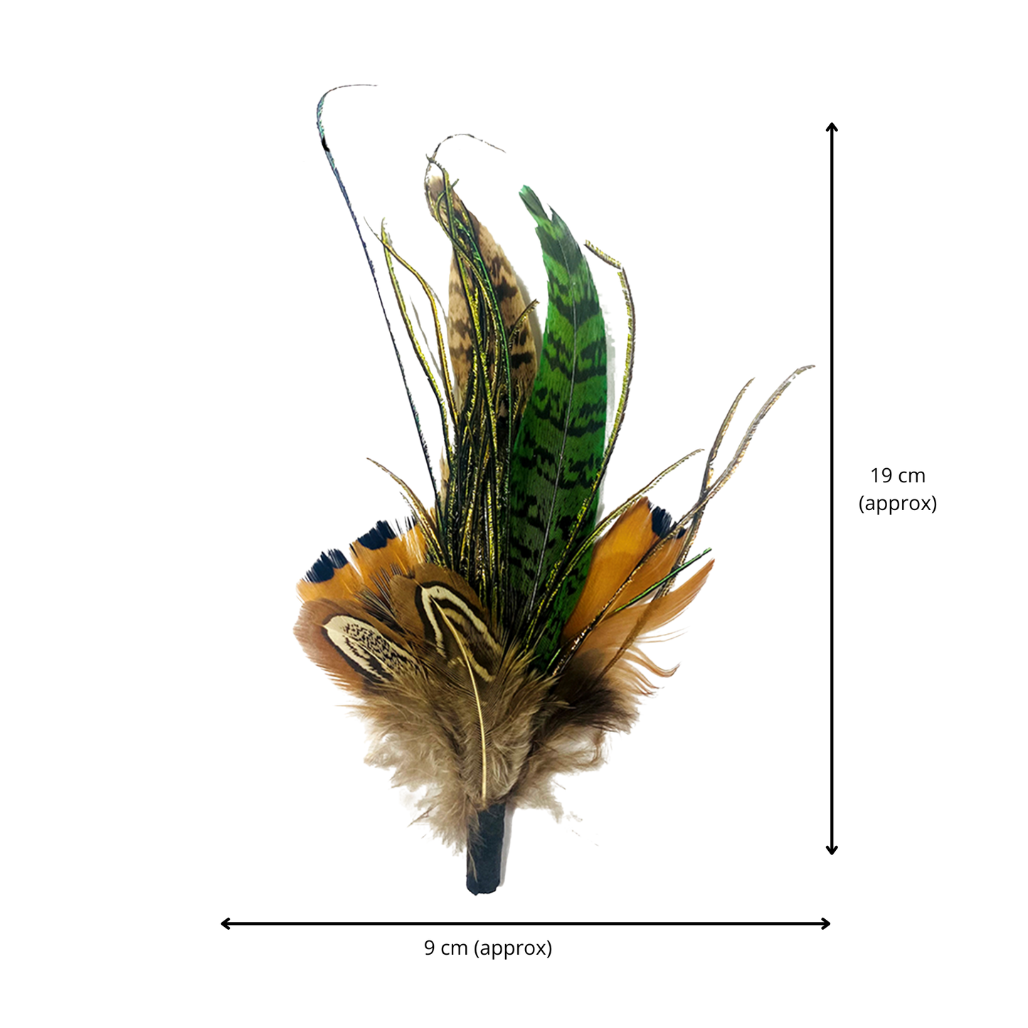 RYE Genuine Pheasant Feather Hat Plume with Brooch Pin