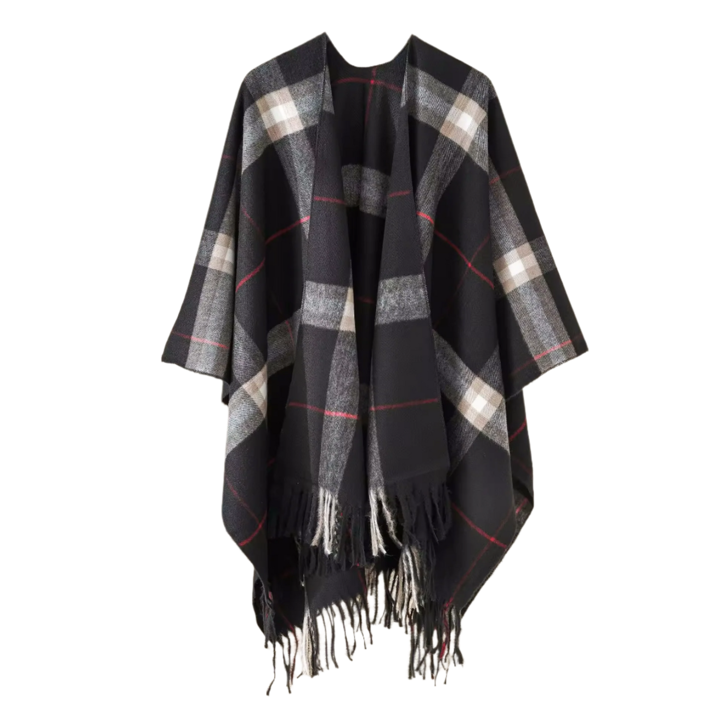 SAVANNAH Cashmere Blend Plaid Cape 160 x 128 cms (one size)