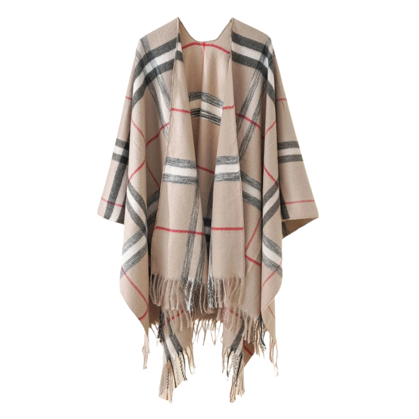 SAVANNAH Cashmere Blend Plaid Cape 160 x 128 cms (one size)