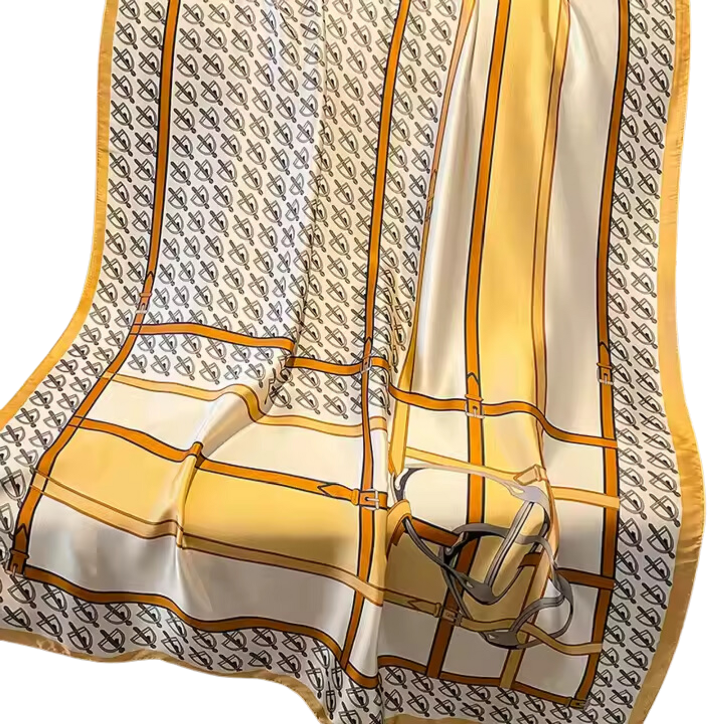 SIMONE Horse Design, Man-Made Silk Chiffon Scarf - 180 x 90cms