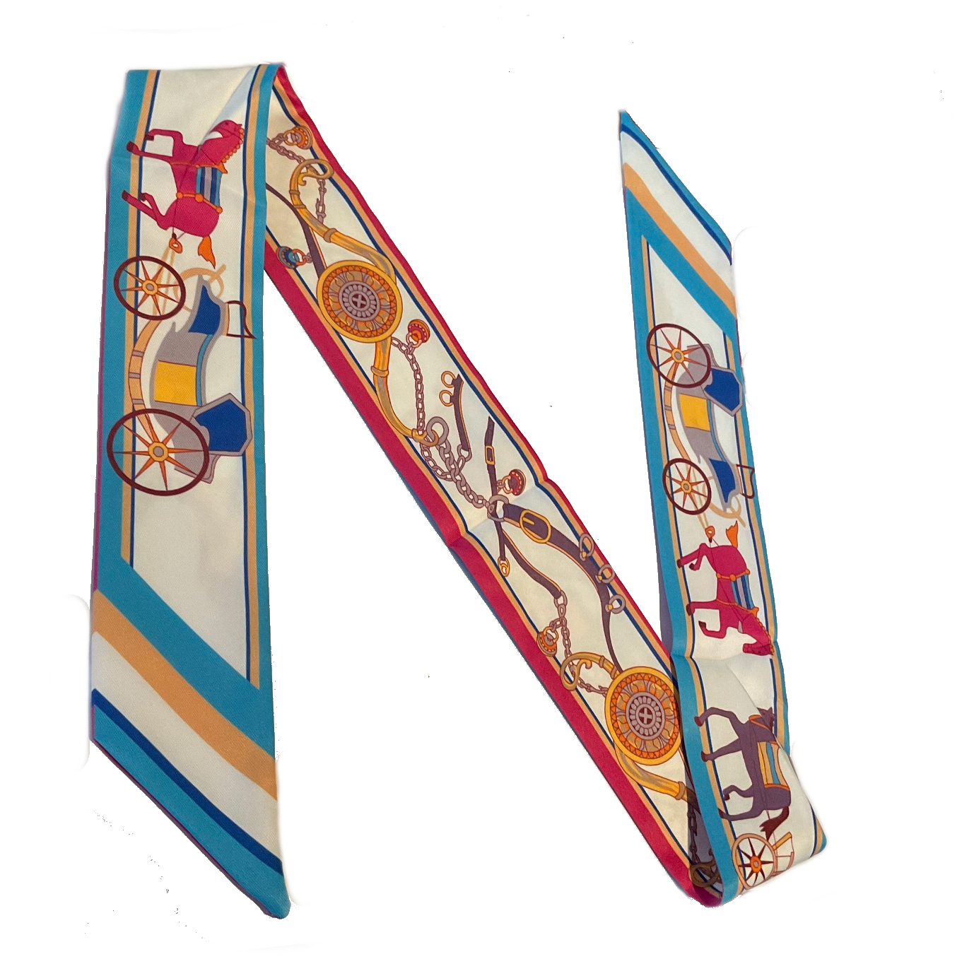 TERRI Horse Design Twilly Scarf, Hair or Handbag Tie - 85 x 5 cms