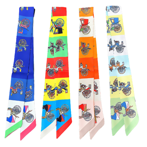 TANSY Horse Design Twilly Scarf, Hair or Handbag Tie - 85 x 5 cms