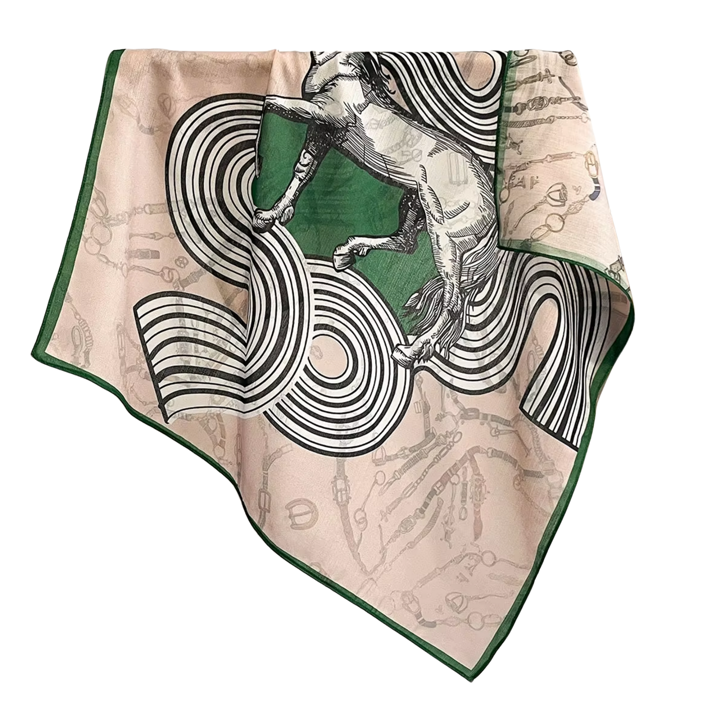 VALMA Horse Design, Cotton/Linen Look, Twill Scarf - 70 x 70 cms