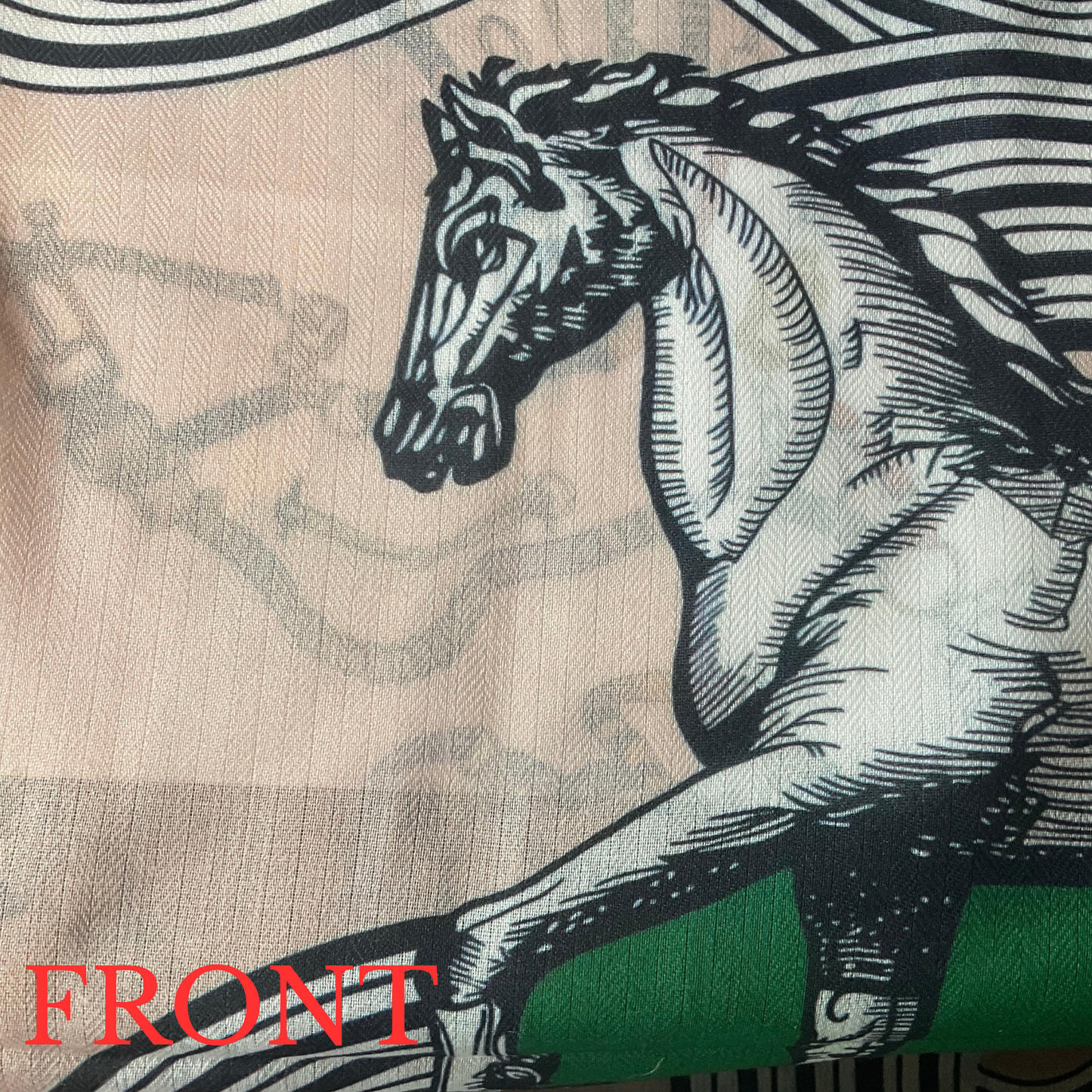 VALMA Horse Design, Cotton/Linen Look, Twill Scarf - 70 x 70 cms