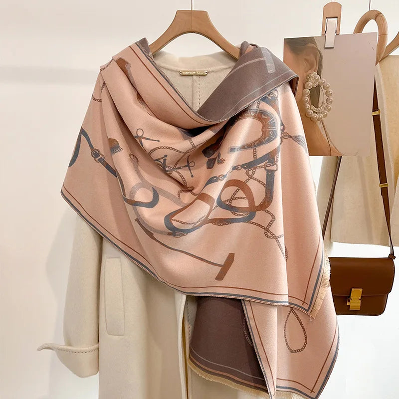 VICTORIA Horse Design, Cashmere Blend Pashmina/Shawl - 180 x 65 cms