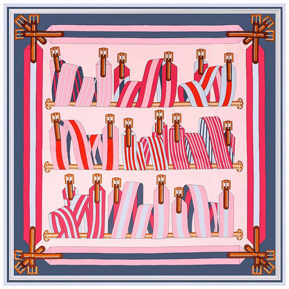 LUNA Horse Design, Made-Made Silk Twill Scarf - 130 x 130 cms