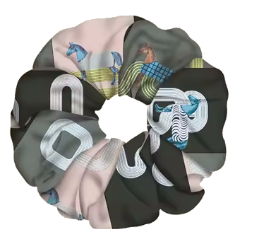 LYON SCRUNCHIE  Horse Design, Twill Scrunchie