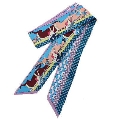 EPSON Horse Design Twilly Scarf, Hair or Handbag Tie - 85 x 5 cms