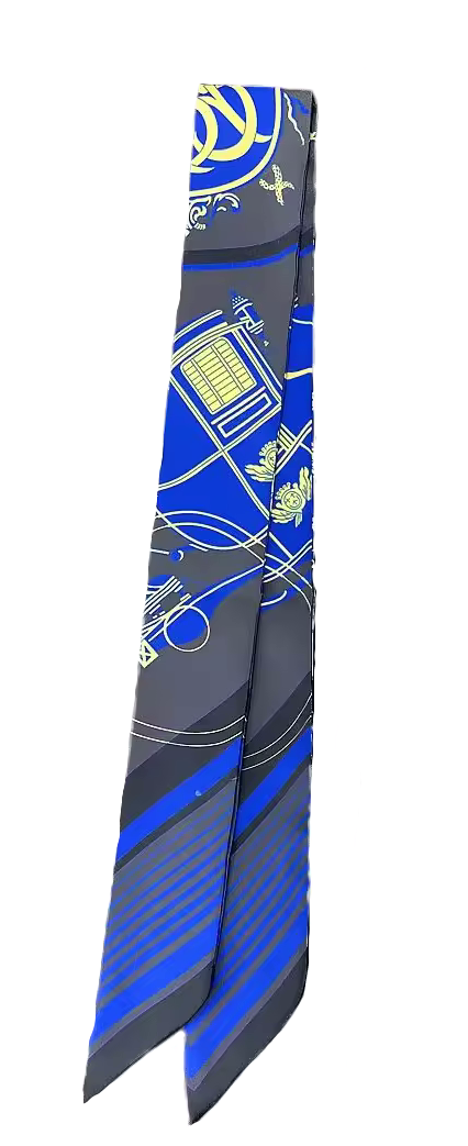 POMONA Horse Design Twilly Scarf, Hair or Handbag Tie - 85 x 5 cms
