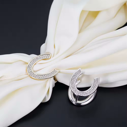 PORTER Austrian Crystal Horse Shoe Scarf Ring