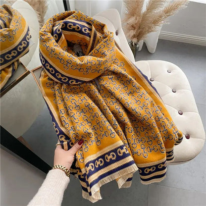 RIONA Horse Design Cashmere Blend Pashmina/Shawl 180 x 65 cms