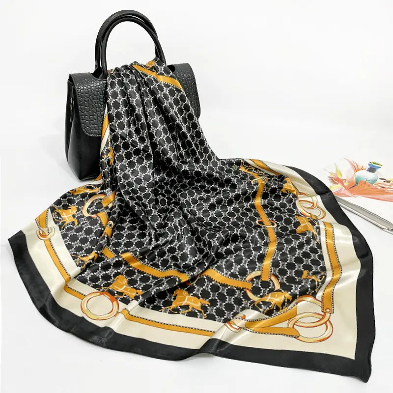 JULIA Horse Design, Satin Scarf - 90 x 90 cms