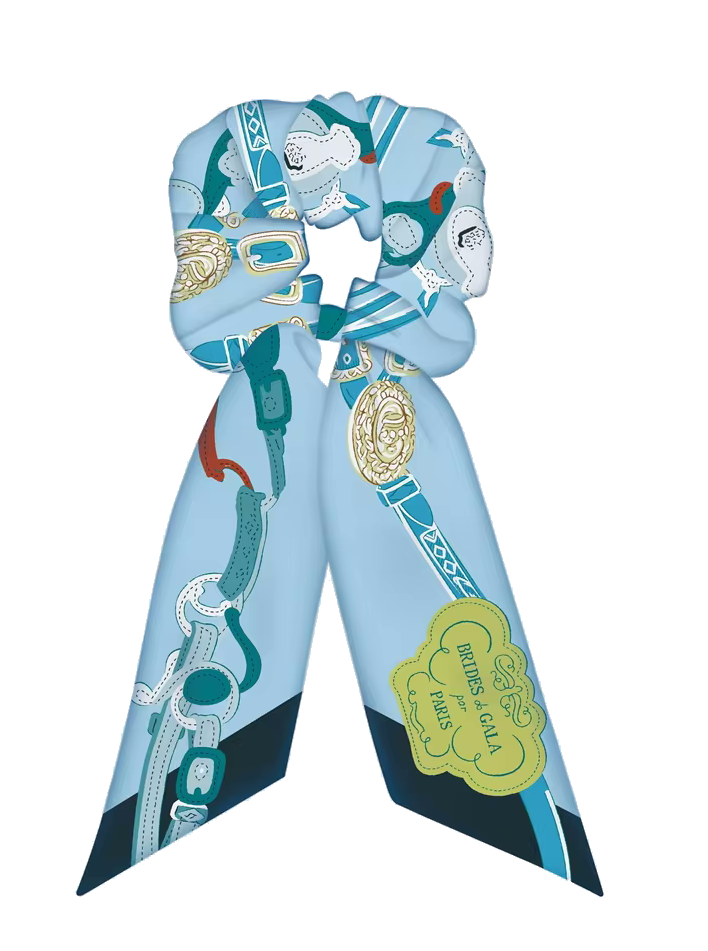 ORLEANS SCRUNCHIE TWILLY COMBO  Horse Design Hair Tie with Ribbon