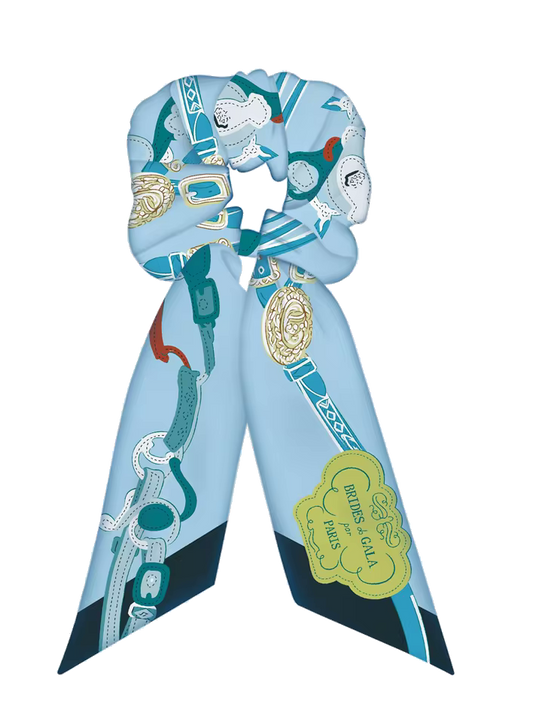 ORLEANS SCRUNCHIE TWILLY COMBO  Horse Design Hair Tie with Ribbon