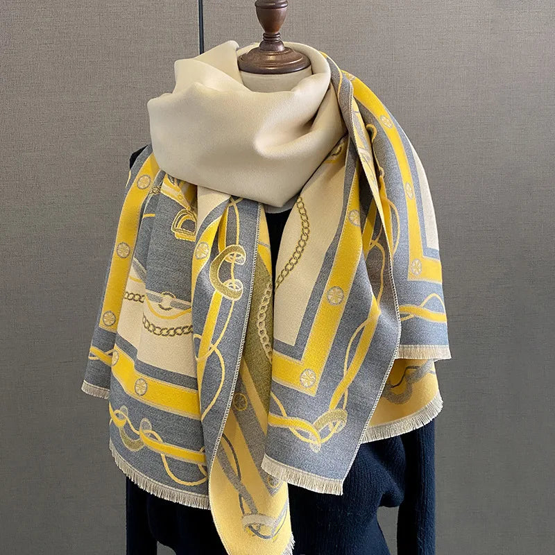 EVELYN Horse Design, Cashmere Blend Pashmina/Shawl - 180 x 65 cms