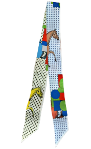 MATILDA Horse Design Twilly Scarf, Hair or Handbag Tie - 85 x 5 cms