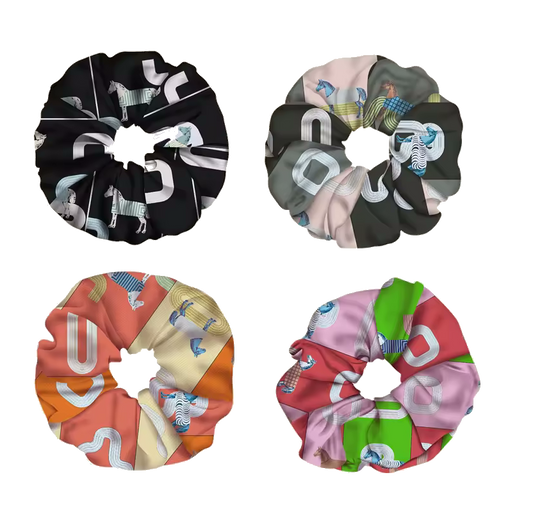 LYON SCRUNCHIE  Horse Design, Twill Scrunchie