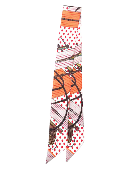 MADRID Horse Design Twilly Scarf, Hair or Handbag Tie - 85 x 5 cms