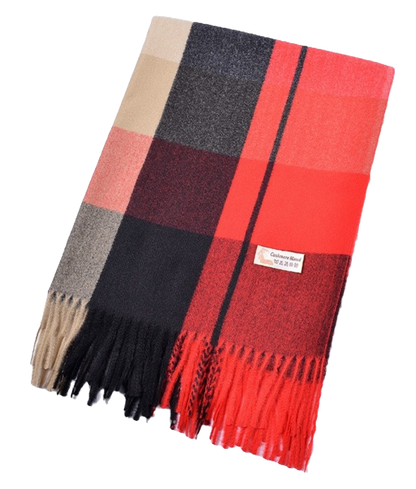 HELIOS Cashmere Blend Plaid Scarf - 180 x 65 cms