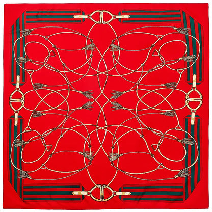 WINONA Horse Design, Man-Made Silk Twill Scarf - 100 x 100 cms