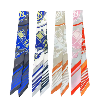 POMONA Horse Design Twilly Scarf, Hair or Handbag Tie - 85 x 5 cms