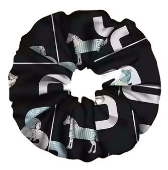 LYON SCRUNCHIE  Horse Design, Twill Scrunchie