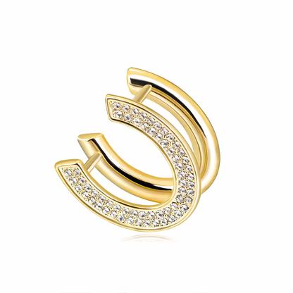 PORTER Austrian Crystal Horse Shoe Scarf Ring