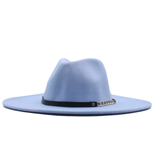 LUCIA Cotton-Blend Wide (9 cm) Brim Felt Fedora 56-59 cms